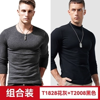 T1828 цветочный серый плюс бархат + T2008 черный обычный