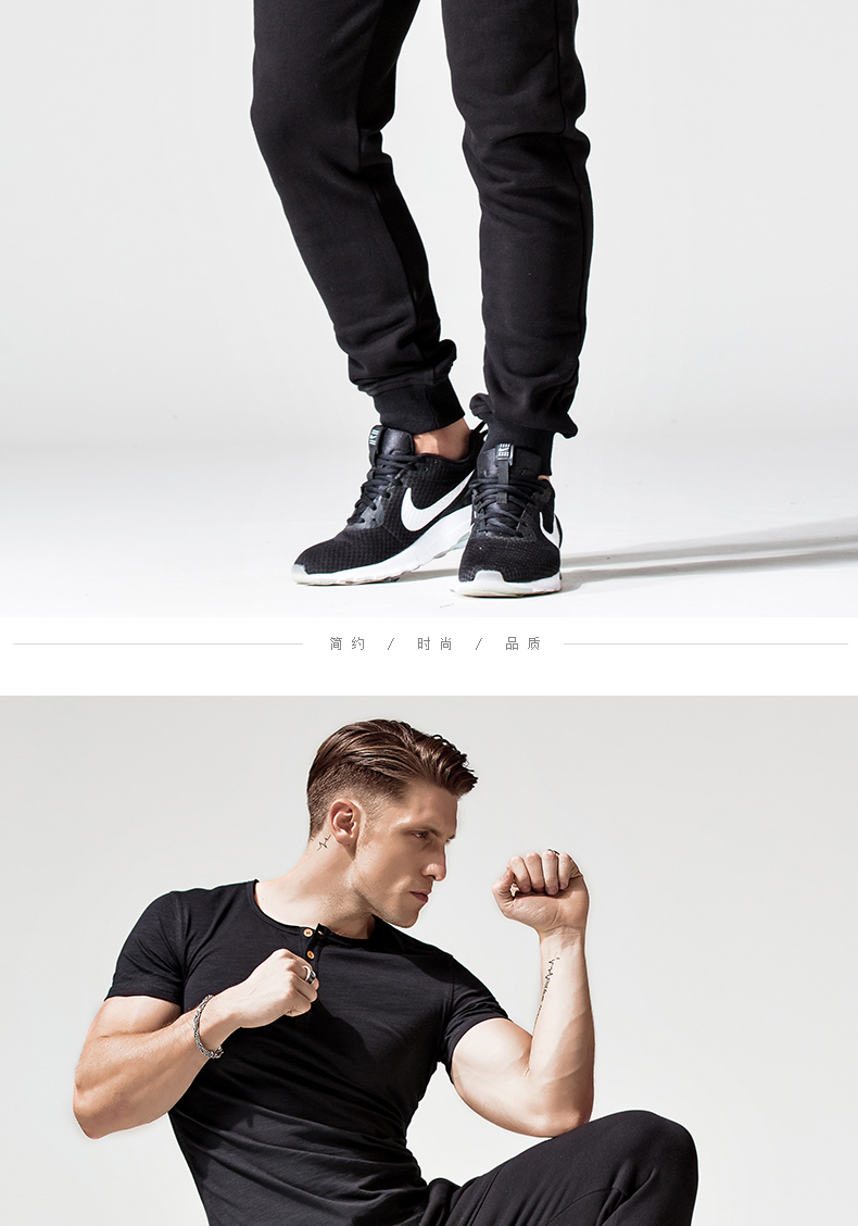 Tiếp tục quần Harlan Wei nam dày sát chân chân quần cotton Slim quần thể thao giản dị quần mùa thu đông quần âu