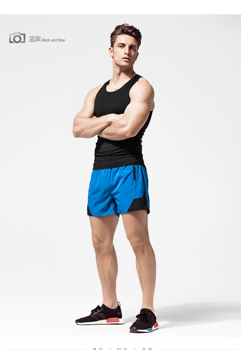 Quần short thể thao nam Tập thể dục nam Chạy bộ thường xuyên Làm khô nhanh Quần ba điểm quần sooc