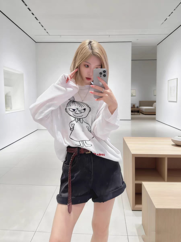 In Stock 2026 Summer New Product Letter Cartoon Jacquard Embroidery Casual Loose Thin Knit Sweater Top Mbf2Swt040