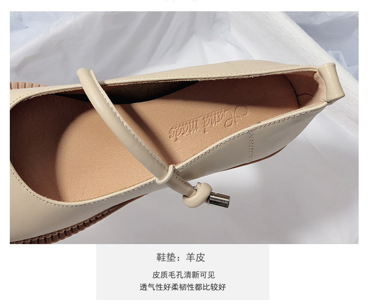 Туфли Мэри Джейн 森屿海巷 2023新款真皮高跟玛丽珍鞋文艺复古日系jk圆头休闲单鞋