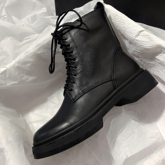 Senyu Haixiang 2024 new leather motorcycle Martin boots thick heel British style side zipper knight thick-soled short boots