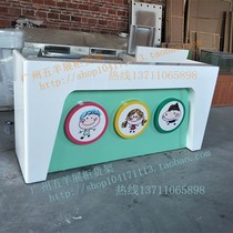 Animation robot with light box front desk cashier early education agency information desk service bar reception desk reception desk