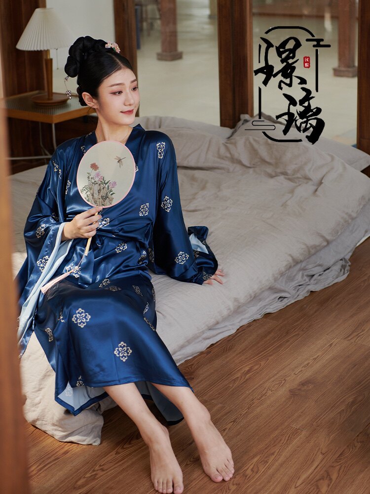 Jingli original design Chinese style ancient style Tang Baoxiang flower pajamas pajamas bathrobes home clothes Hanfu women