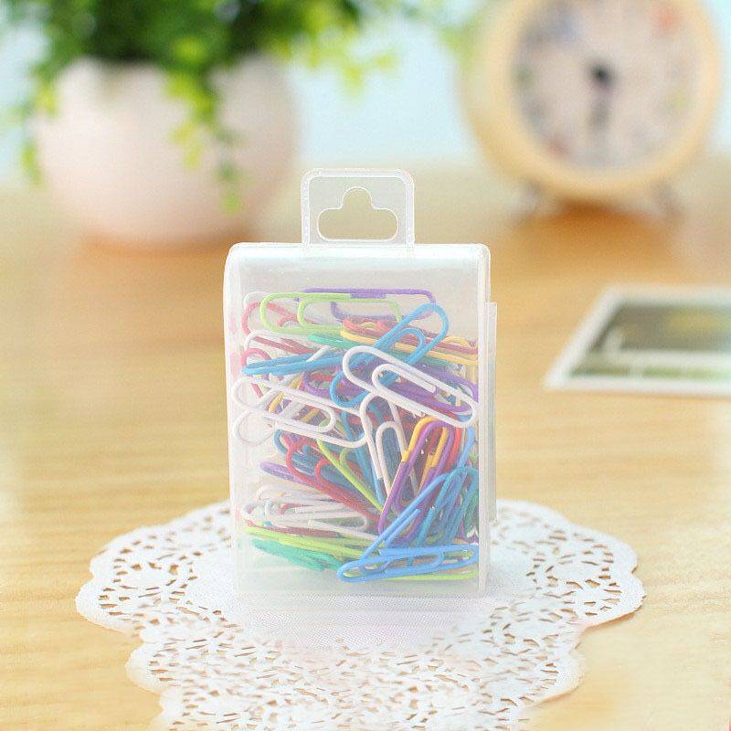 Office Supplies Color paper clips, clips, boxes, plastic clips, fixed file clips, rhyme