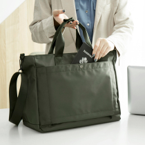 Large capacity male and female single shoulder inclined satchel paperwork kit 13 inch 14 inch computer bag with inserted pull lever box