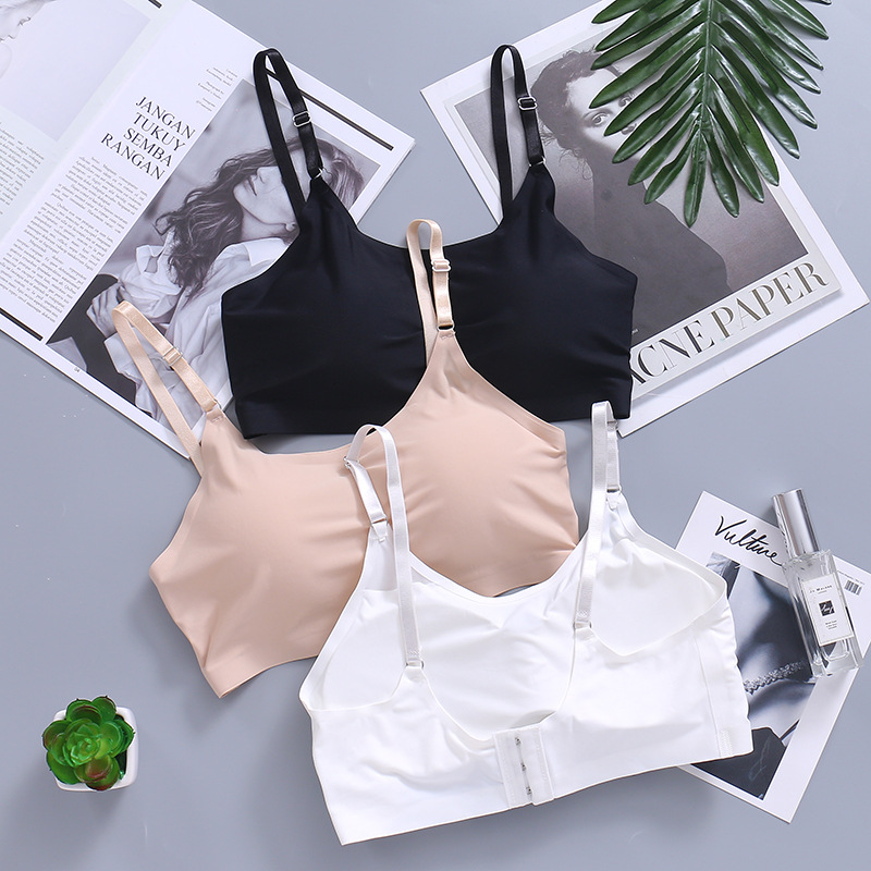 Japan Beauty Back Underwear Harness Wrap Breast woman thin ring bottom with chest cushion bra Anti-slip anti-slip coaly to smear the summer
