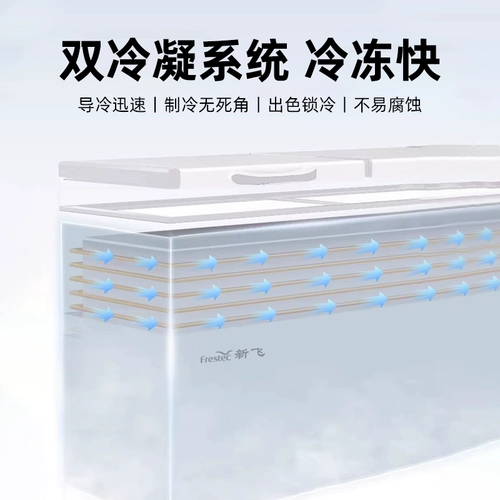 Морозильная камера Xinfei Коммерческая морозильная камера Одна температура Большая морозильная камера Холодильник Супермаркет Замороженное мясо Горизонтальный островной шкаф с глубоким дном Шкаф для мороженого