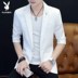 Playboy bảy điểm tay áo giản dị nhỏ phù hợp với nam mỏng phần tay ngắn phù hợp với mùa xuân và mùa thu mùa hè mới áo khoác nửa tay thủy triều - Áo khoác đôi áo thể thao Áo khoác đôi