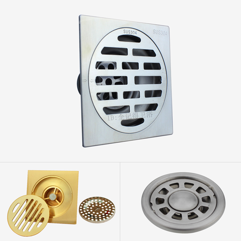 Makeup room leakage Balcony square round leakage Bathroom floor leakage copper leakage stainless steel optional