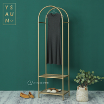 Simple Net red clothing store display rack point hanging floor rack storage rack gold window display shelf