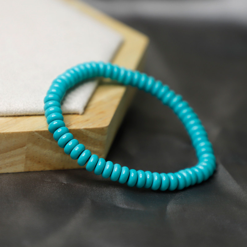 Turquoise Bracelet Girls Summer Fashion Hands Turquoise Spacer Beads Bead String Natural Jade Jewelry Popular Single Circle - Taobao