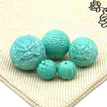 Natural turquoise loose beads diy string beads dragon ball beast beads back pattern beads lotus beads rich turtle shell hand bracelet with beads