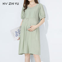 Pregnancy Woman Dress Dress Dress Summer Dress 2022 New Stylish Laced Outside Dress Children Summer Pregnancy Big Code Pregnant Woman Dress