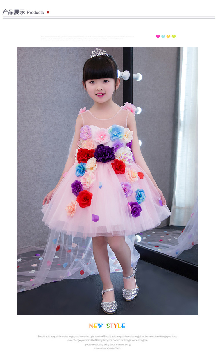 Váy hoa mới hè 2018 cho bé gái công chúa váy bé gái hoa cưới váy cổ tích bộ vest bé trai đi tiệc