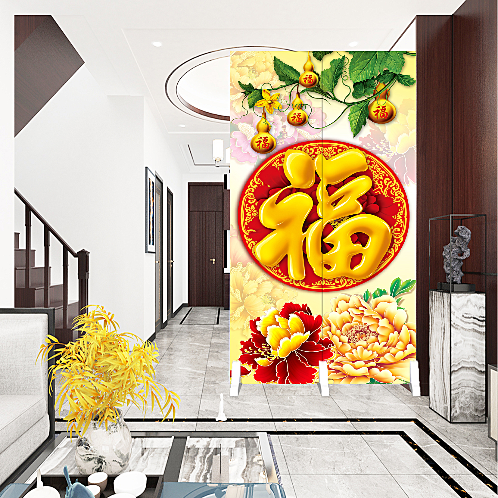 Customized Chinese inbound bedroom foldable mobile porch obscured partition of household living room toilet screen