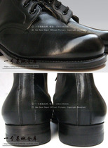 3516 factory produced 65-type cadre leather sole rubber heel toe layer genuine leather high-top ship leather shoes for men in the 1970s.