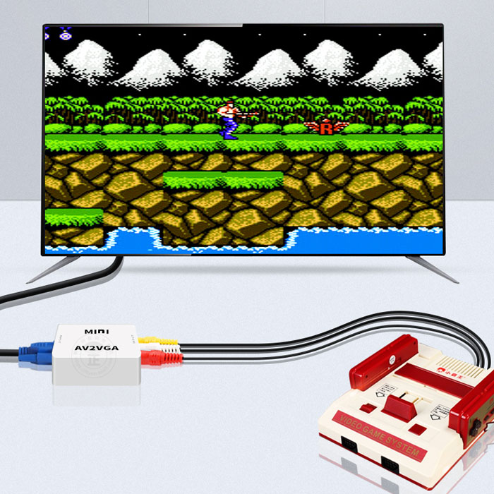 Mini-barking consoles to pick up computer screens to support FC Red White Machine Learning Machine PS2 handheld AV to VGA Mini