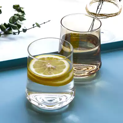 Nordic light luxury High Borosilicate glass home heat-resistant drinking water cup milk tea cup juice beer cup round