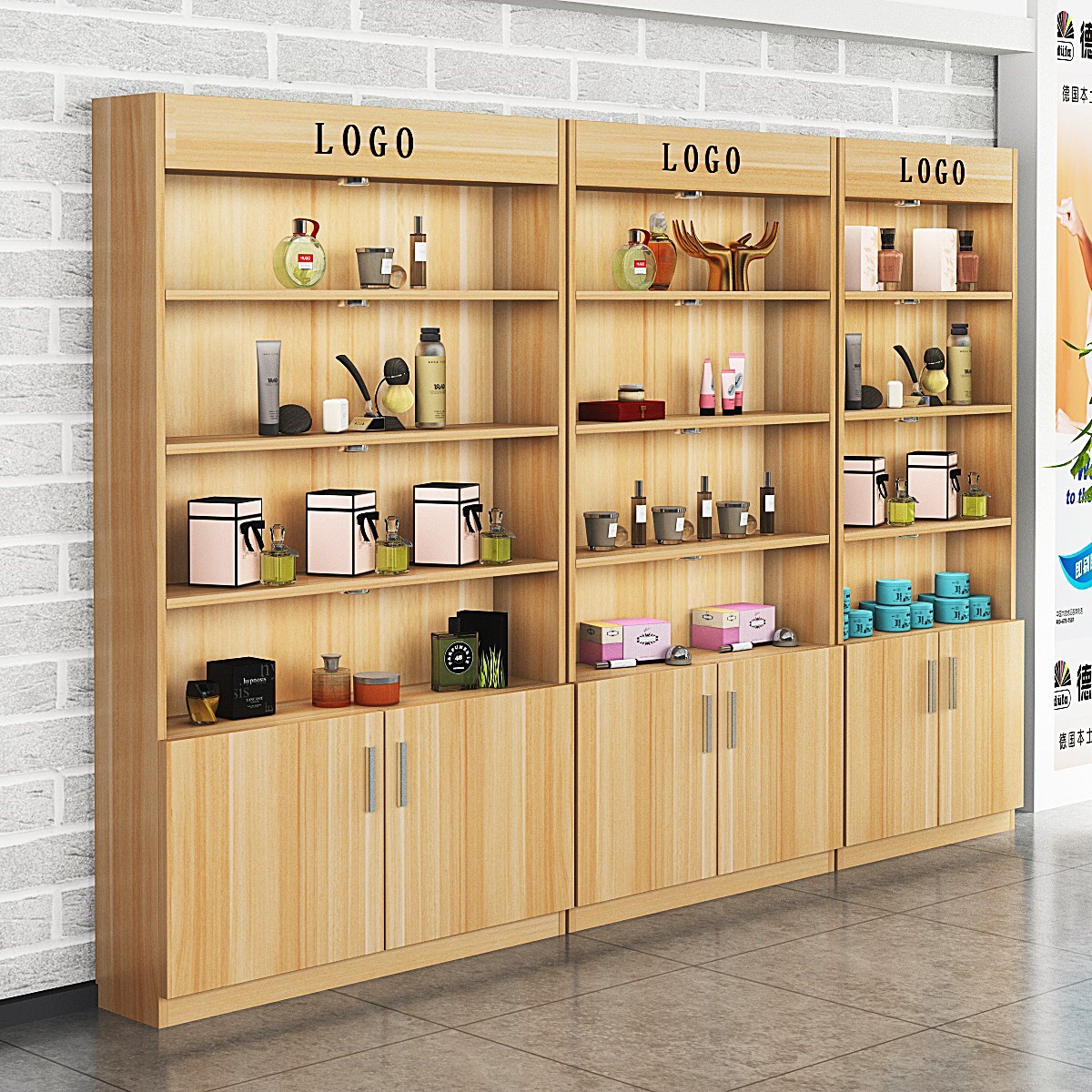 Cosmetics display cabinet display cabinet simple modern showcase container beauty salon cabinet product shelf display stand