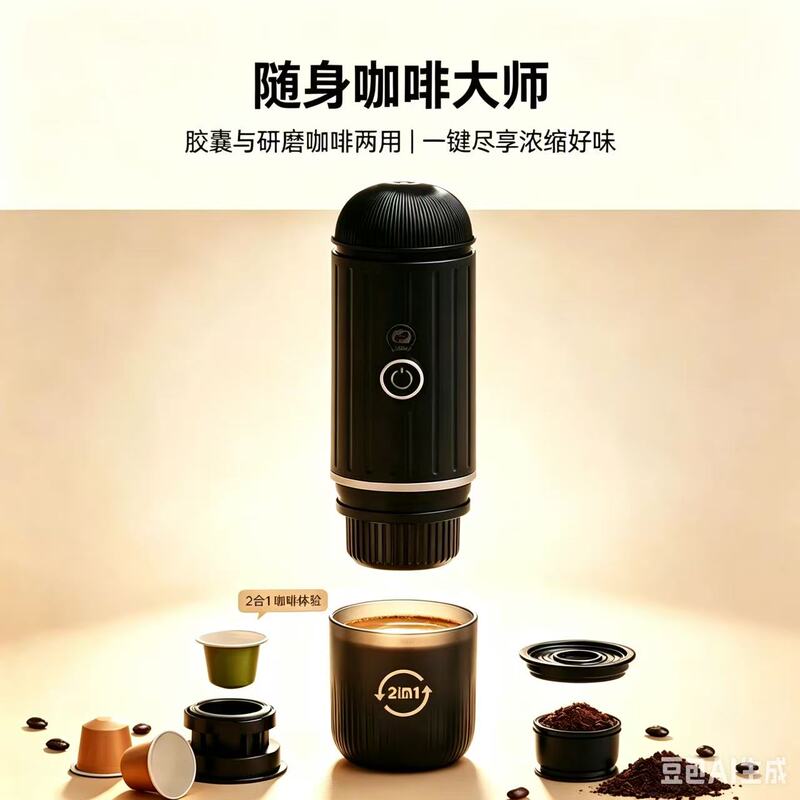 Electric Portable Outdoor Household Small Mini Capsule Coffee Machine Travel Automatic Italian Handheld Car Heating Cup