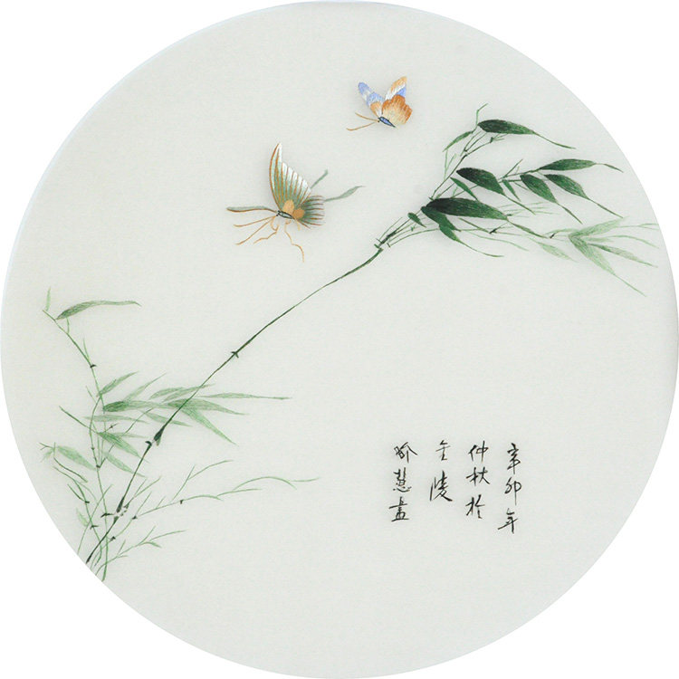 Su embroidery DIY kit beginner stitch stitch scan bamboo butterfly zero base material package self-study embroidery