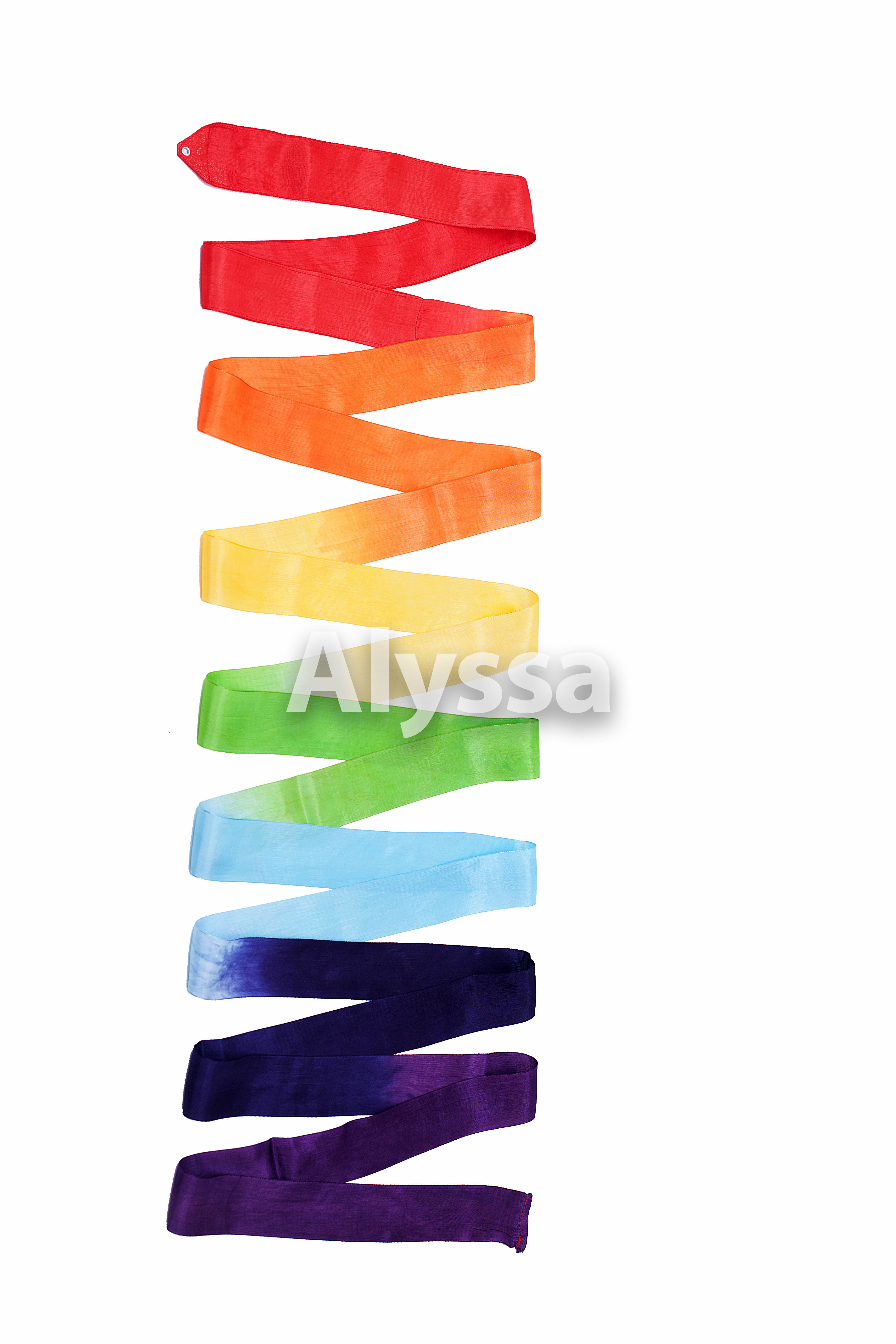 Alyssa Alisa Professional Rhythmic Gymnastics Ribbon (R-C34) Rainbow Color - Without Sticks