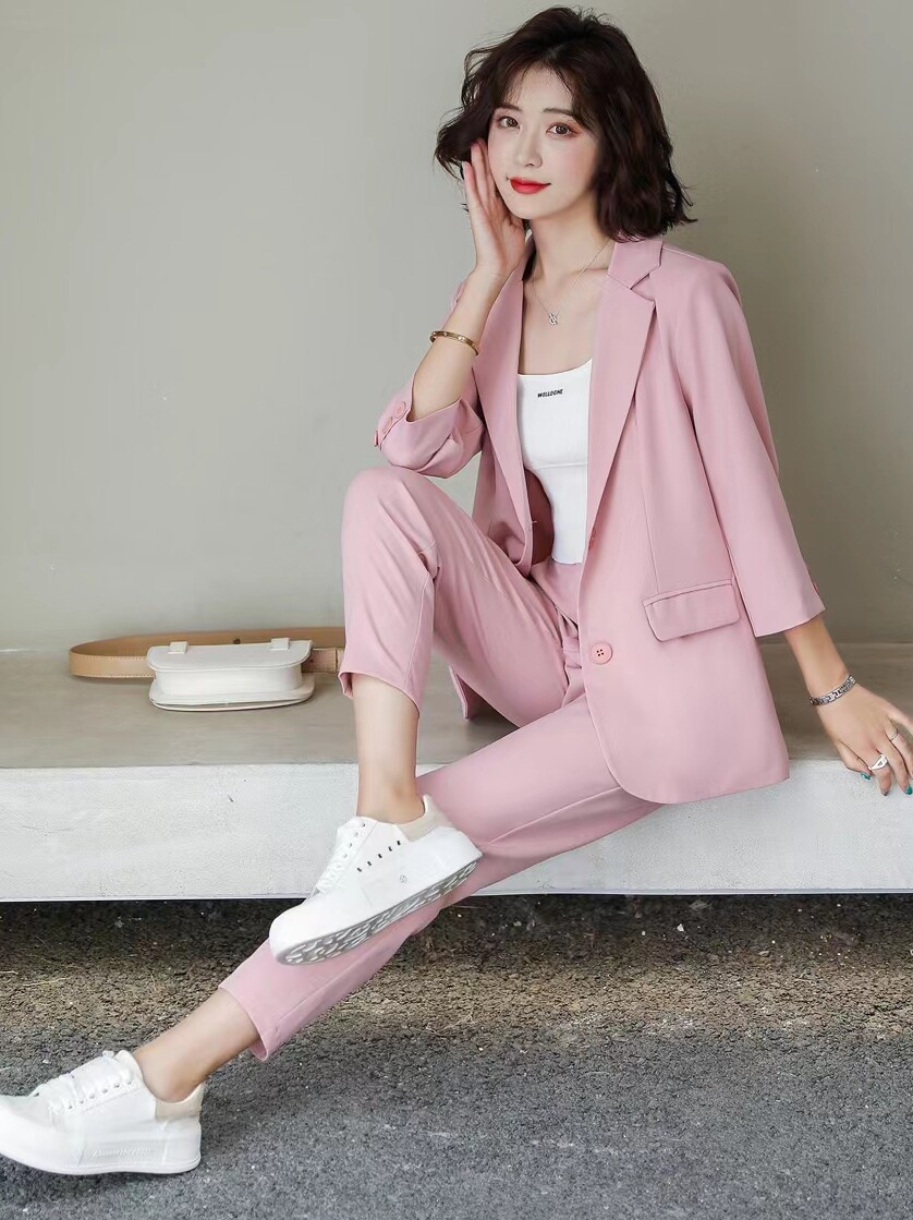 Large Size Women's Dress Summer Foreign Pie Suit 2022 New Temperament Superior Sense Casual Professional Suits Two Sets
