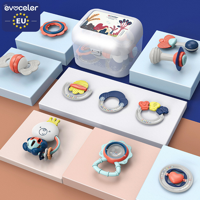 British evoceler baby handbell baby fixator to soothe newborns 0-6 months 1 year old early education educational toy