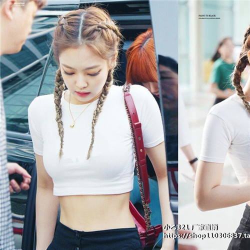 Trendy Internet Celebrity Short T-Shirt for Women, Short-Sleeved Summer Tight-Fitting Top, Unique and Sexy, Hyuna Style, Jazz High-Waisted Top for Women