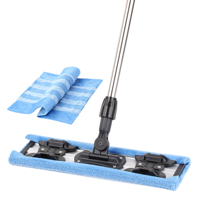 Meiya Flat Mop for Wooden Floors and Tiles, Aluminum Alloy Clip-On Mop for Home Use, Includes Mop Cloth