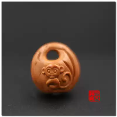 One article nuclear carving handmade twelve zodiac monkey basket Dragon grain peach kernel carving boutique spirit monkey Xianrui high-end customization