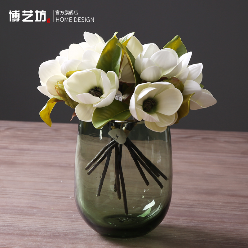 博藝坊插花絹花假花仿真花木蓮花束家居茶幾客廳擺件裝飾品花藝