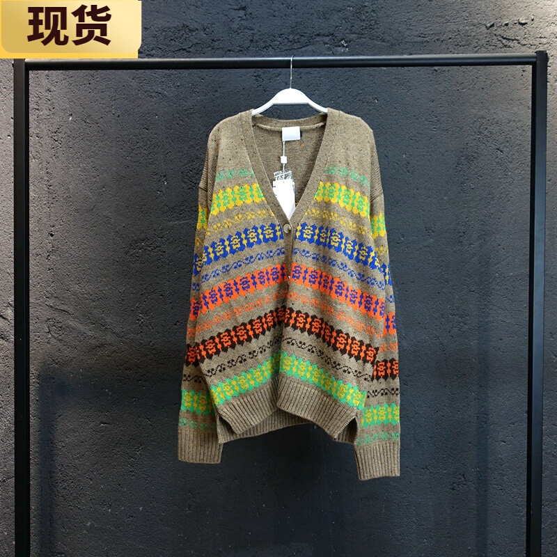 [in Stock] Vc Scottish Fair Isle Royal Jacquard Wool Sweater Women's Winter New Knitted Cardigan