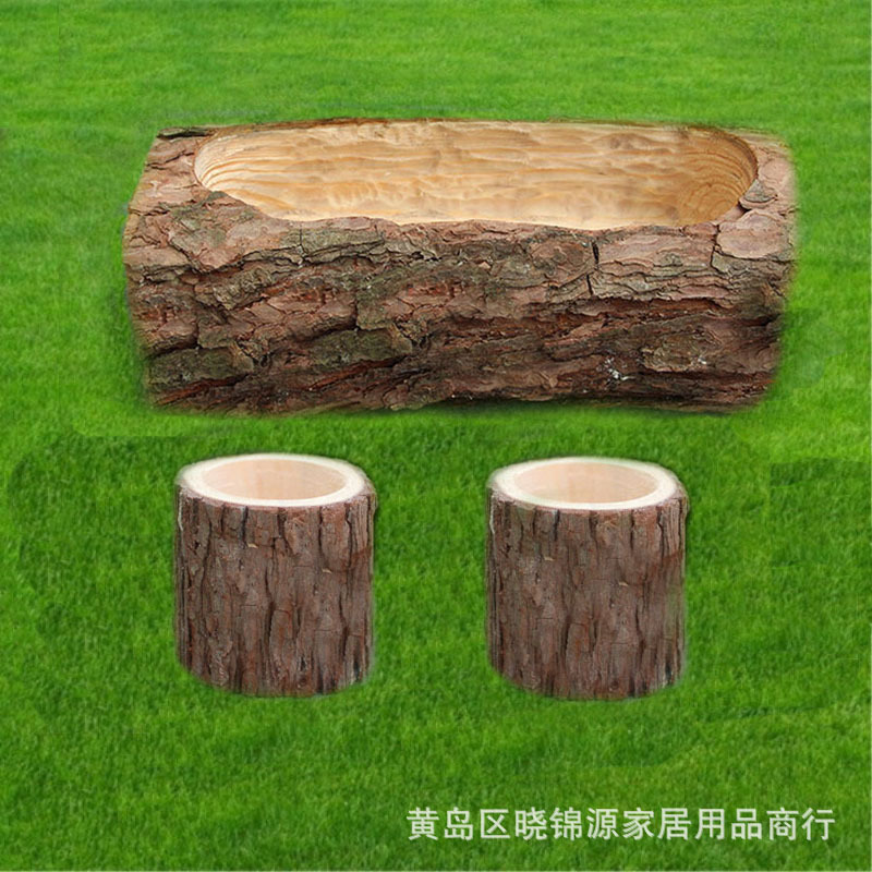 Multi-meat flowerpots root carved flowerpots wood root flowerpots Weathered Wood Withered Wood Basin Creative cylinder Artisanal Flower Pots