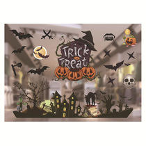 Halloween Electrostatic Sticker Pumpkin Window Sticker Bar Kindergarten Decoration Halloween Decorative Glass Sticker