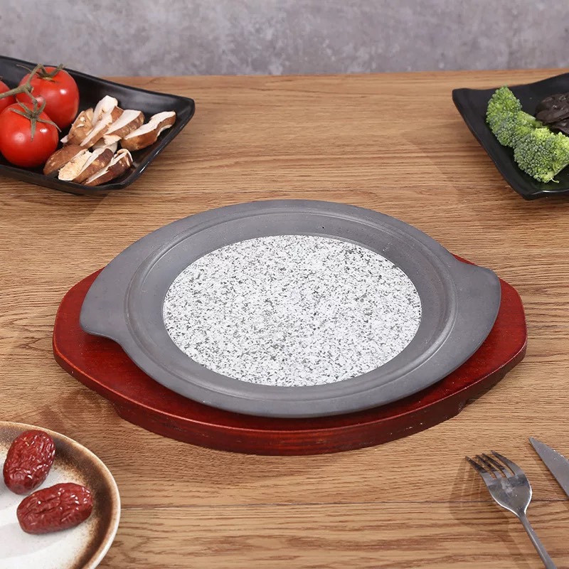 Stone Plate Barbecue Tray, Stone Dish, Stone Plate Barbecue Meat Tray, Stone Plate Steak, Stone Plate Specialty Tableware for Commercial Use
