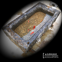 Rural old stone trough manger bluestone water landscape ornaments fish farming stone trough Courtyard garden old sink stone tank