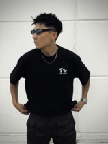 typethree 280G heavy cotton basic T-shirt American retro street black and white solid color bottoming loose