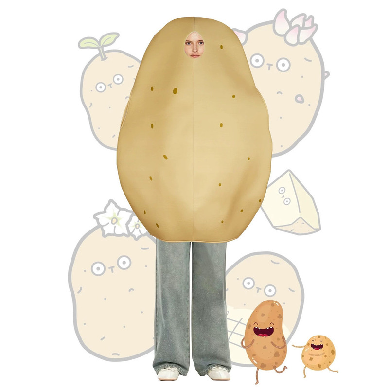 Halloween Adult Food Cosplay Potato Performance Potato Company Annual Meeting Party Birthday Funny Prank