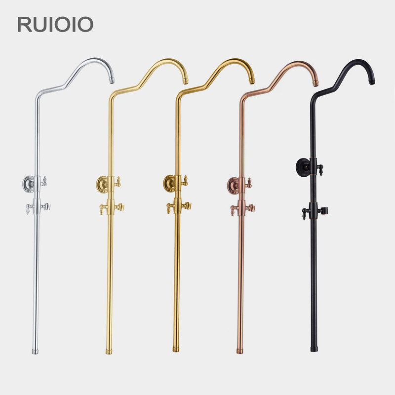 European Style Shower Head Adjustable Rod Shower Accessories Stainless Steel Chrome Plated Gold Rose Gold Orb Color Shower Rod