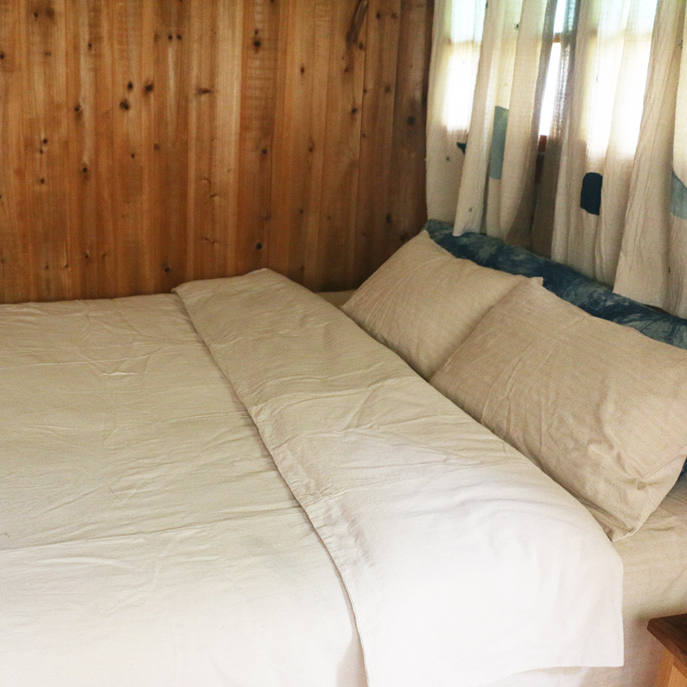 Yishanren hand-woven cotton pure color bedding four-piece simple four-season universal 607080s old cloth sheets