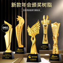 Medal resin trophy custom creative crystal metal awards atmospheric gold-plated sales 2021 competition