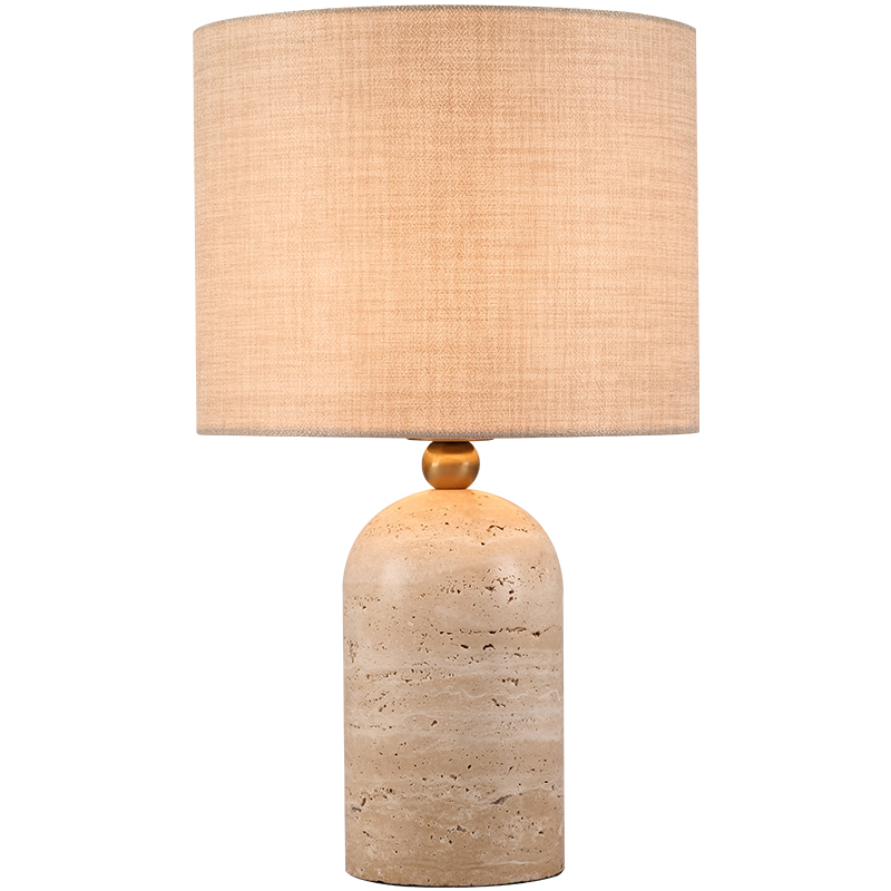 Post-Modern Natural Yellow Travertine Table Lamp Floor Lamp Model Room Villa Hotel Home Bedroom Bedside Light Luxury Table Lamp