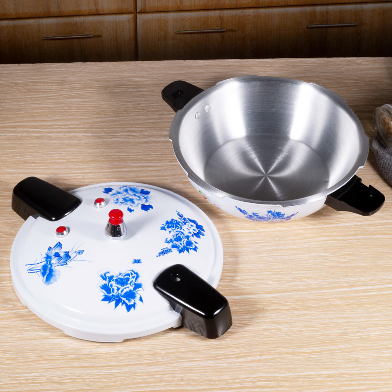Blue and White Hotel Pressure Cooker for Chili Fish Head, Suitable for Gas and Induction Cookers, Small Pressure Cooker for Steaming Dishes
