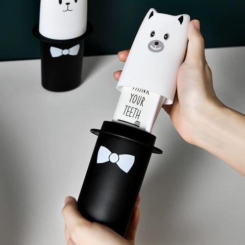 Креативная зубная паста, зубная щетка, коробка для хранения, комплект, портативный ополаскиватель для рта для путешествий