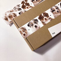 American retro-original long rectangular carton seal decorative material tape sticker dog dog