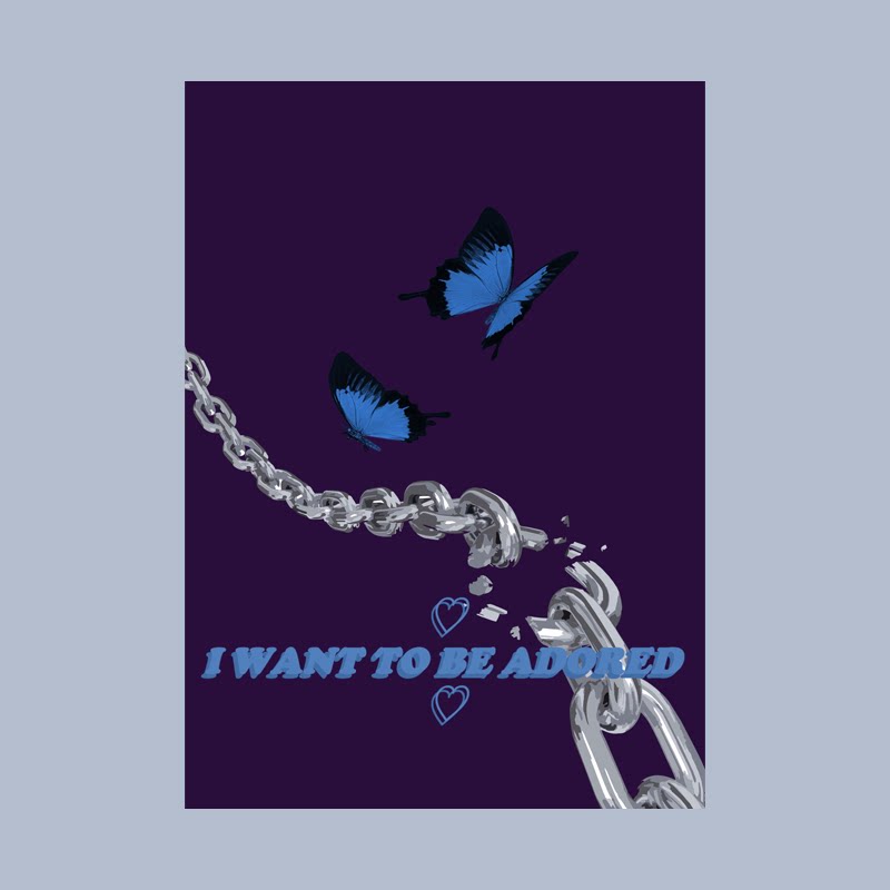 Harajuku sweet cool rock cyberpunk steam wave chain metal butterfly decoration poster Earth cool stickers painting card painting