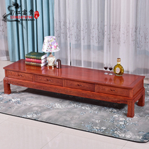 Mahogany TV cabinet African rosewood hedgehog rosewood living room cabinet combination solid wood carved Chinese national standard furniture