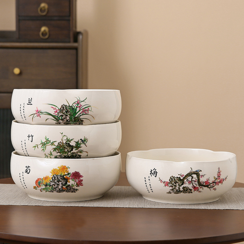Ge Ware Ceramic Tea Basin for Home and Office, Large Desktop Tea Water Container, Waste Water Bucket, Tea Cup Storage Basin, Simple Retro Style Ge Ware Ceramic Tea Basin for Home and Office, Large Desktop Tea Water Container, Waste Water Bucket, Tea Cup Storage Basin, Simple Retro Style